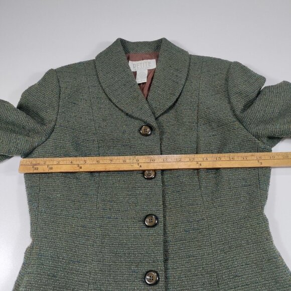 Petite Sophisticate Suit Wool Blend Blazer & Skirt Sexy Librarian Teacher Sz 8 - Picture 13 of 16